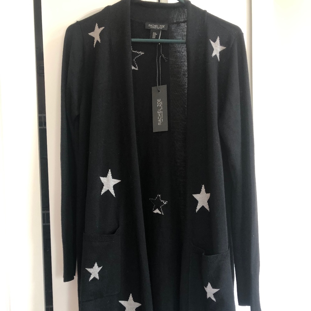 BRAND NEW w/tags Rachel Zoe black cardigan M
